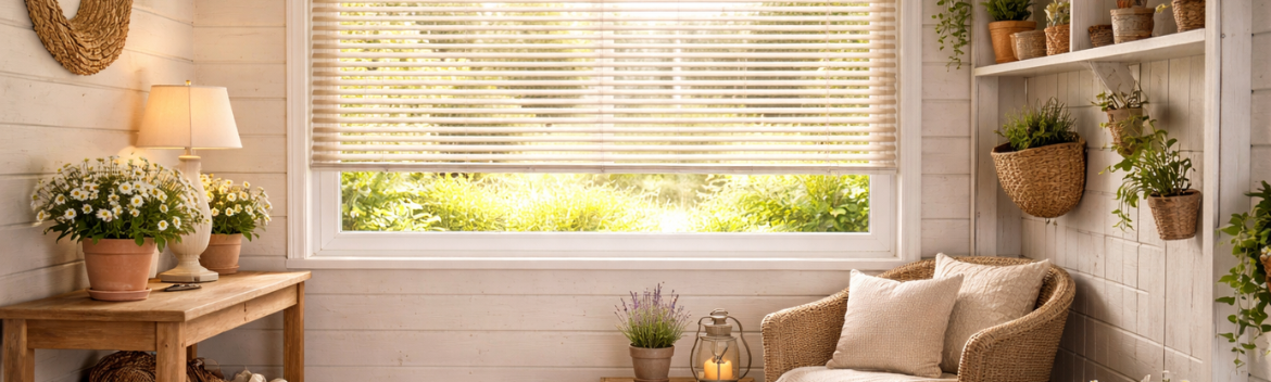 Raamdecoratie voor een tuinhuisje: sfeer, privacy en comfort in één